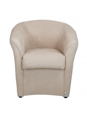 poltrona design moderno a pozzetto in tessuto beige