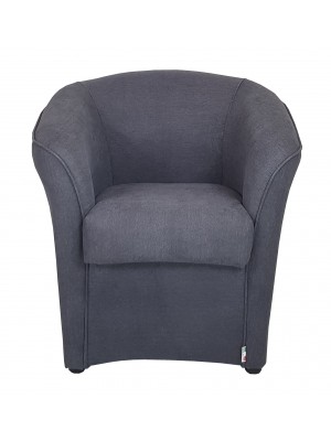poltrona design moderno a pozzetto in tessuto grigio scuro