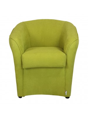 poltrona design moderno a pozzetto in tessuto verde
