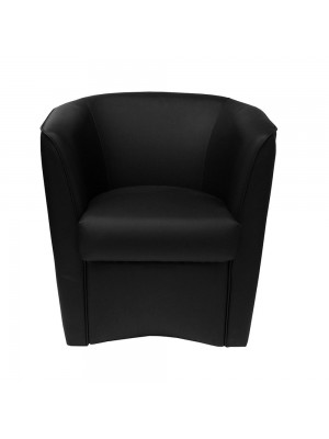 vista frontale Poltrona Poltroncina a POZZETTO Ecopelle, artigianale Made in Italy Nero Totò Piccinni