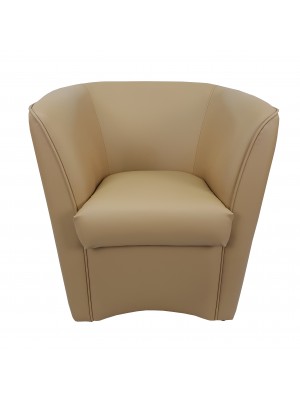 Poltrona a POZZETTO Ecopelle, Made in Italy (Marrone Cammello)