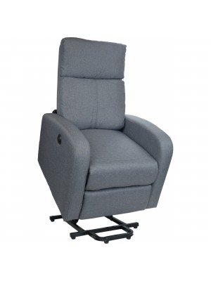 Poltrona relax alzapersona in Tessuto colore Grigio con massaggio modello Eureka Totò Piccinni