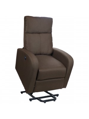 Poltrona relax alzapersona in Tessuto colore Marrone con massaggio modello Eureka Totò Piccinni