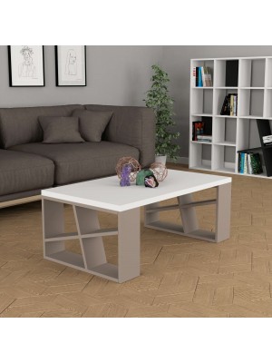 Tavolino da Salotto 105X60 in Legno - RICHARD (Bianco/Tortora)