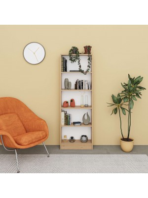 Vista frontale Libreria in legno con 5 vani colore Naturale modello Tokyo Totò Piccinni