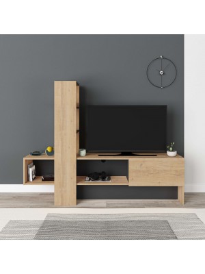 Porta TV moderno TORONTO con 1 Anta (Naturale/Antracite)