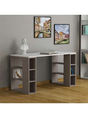 Scrivania da ufficio in legno colore "Bianco/Tortora" modello Cubi Totò Piccinni