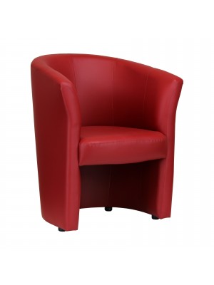 Poltrona a pozzetto in Ecopelle colore Rosso design moderno modello Rita Totò Piccinni
