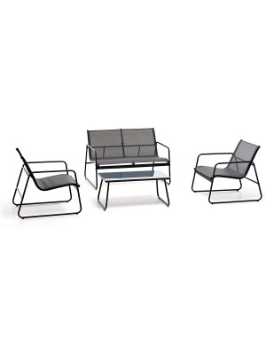 Set salottino da giardino colore Antracite in ferro modello Jask Totò Piccinni