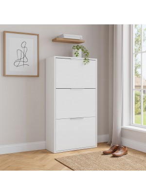 Vista ambientata Scarpiera salvaspazio colore Bianco Matt. Opaco con doppio profondità Totò Piccinni