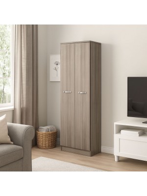 Vista ambientata Mobile Portascope in legno colore Olmo con 2 ante e vani laterali modello Gabriella Totò Piccinni