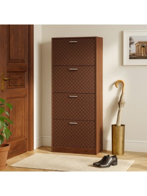 Vista ambientata Scarpiera in legno colore Arte Povera 4 ante con doppio scompartimento Totò Piccinni