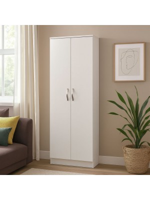 Vista ambientata Scarpiera in Legno colore Bianco Frassino con ripiani e 2 ante modello Gabriella Totò Piccinni