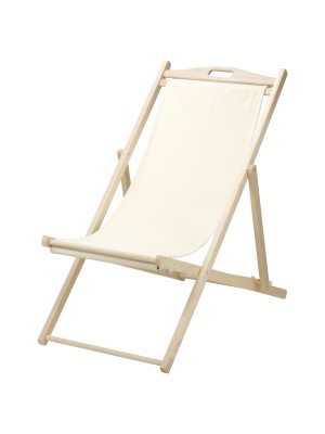 Sedia Sdraio Betty Lusso in legno di faggio da giardino Pieghevole 3 Posizioni per mare e spiaggia (Beige Tinta Unita)