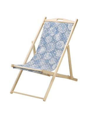Sedia sdraio da giardino in legno Blu fantasia