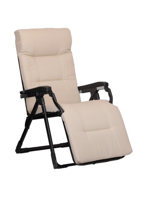 Poltrona Sedia Sdraio LAURA Gravity Deluxe MADE IN ITALY con cuscino imbottito (Sabbia)
