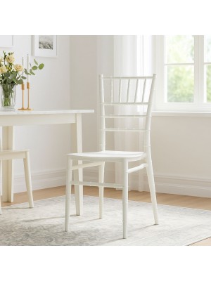 Vista ambientata Sedia in polipropilene per esterno colore Bianco Ghiaccio per eventi modello Chiavarina Duos Totò Piccinni