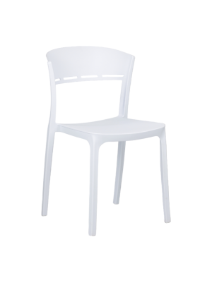 Sedia in Polipropilene in fibra di vetro colore Bianco design impilabile modello Delta Totò Piccinni