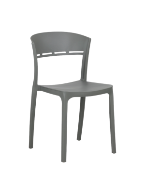 Sedia in Polipropilene in fibra di vetro colore Grigio design impilabile modello Delta Totò Piccinni