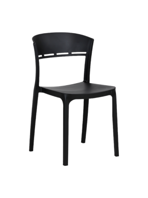 Sedia in Polipropilene in fibra di vetro colore Nero design impilabile modello Delta Totò Piccinni