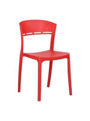Sedia DELTA in Polipropilene in fibra di Vetro Moderne Design Impilabile (Rosso)