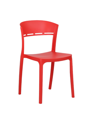 Sedia in Polipropilene in fibra di vetro colore Rosso design impilabile modello Delta Totò Piccinni