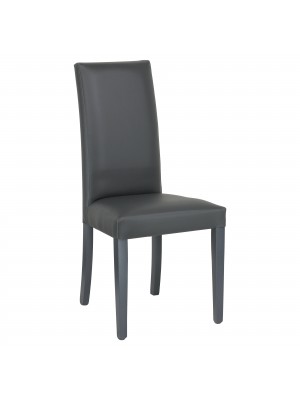 Sedia imbottita in similpelle colore Grigio con struttura e gambe in legno modello Denver Totò Piccinni