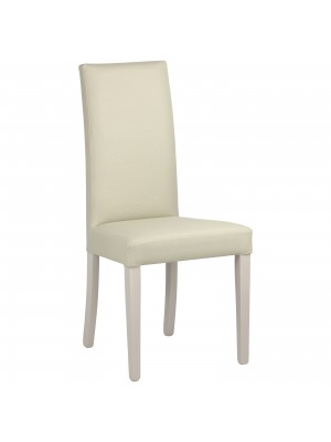 Sedia DENVER imbottita in simlpelle effetto Nabuk struttura e gambe in legno di faggio (Effetto Nabuk Beige)