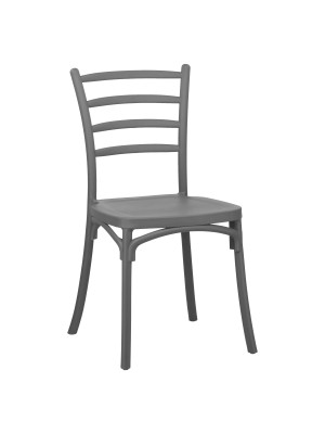 Sedia in Polipropilene colore Grigio design impilabile modello Borgo Totò Piccinni