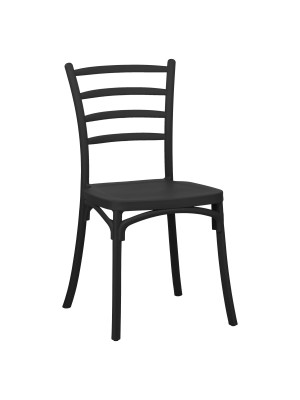 Sedia in Polipropilene colore Nero design impilabile modello Borgo Totò Piccinni