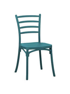 Sedia in Polipropilene colore Petrolio design impilabile modello Borgo Totò Piccinni