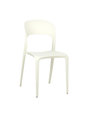 Sedia New Omega in Polipropilene Moderne Design Impilabile (Beige)
