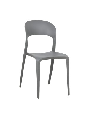 Sedia New Omega in Polipropilene Moderne Design Impilabile (Grigio)