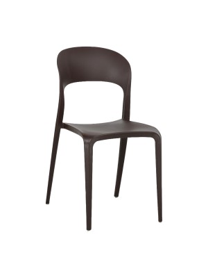 Sedia New Omega in Polipropilene Moderne Design Impilabile (Marrone)