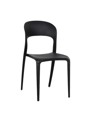 Sedia New Omega in Polipropilene Moderne Design Impilabile (Nero)