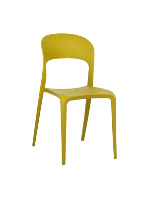 Sedia New Omega in Polipropilene Moderne Design Impilabile (Giallo Senape)