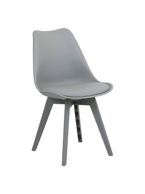 Sedia in Polipropilene colore Grigio con gambe in plastica e con cuscino modello Futura Totò Piccinni