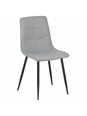 Sedia imbottita in similpelle colore Grigio con gambe in metallo modello Palma Totò Piccinni