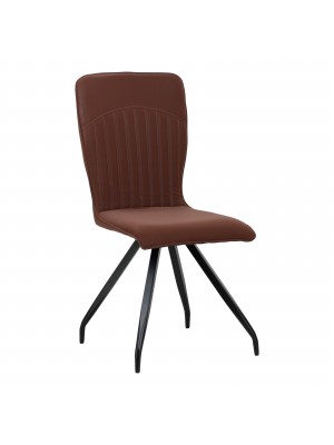 Sedia in Similpelle colore Marrone con gambe in metallo modello Minerva Totò Piccinni