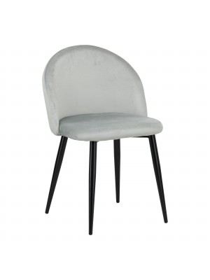 Poltroncina in Velluto colore Grigio con gambe in metallo modello Olimpia Totò Piccinni