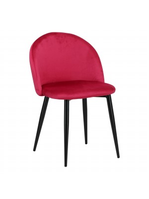 Poltroncina in Velluto colore Bordeaux con gambe in metallo modello Olimpia Totò Piccinni