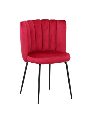 Poltroncina in Velluto colore Bordeaux con gambe in metallo modello Imperiale Totò Piccinni