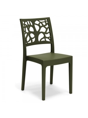 Sedie In polipropilene colore Verde Oliva design impilabili made in italy modello Teti Totò Piccinni