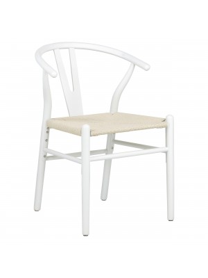 Sedia in legno colore Bianco con braccioli e schienale ergonomico modello Nordica Totò Piccinni
