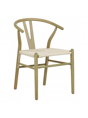 sedia in legno con braccioli e schienale ergonomico marrone chiaro