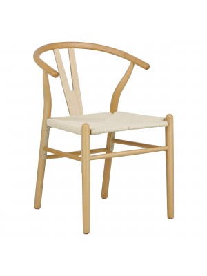 Sedia in legno colore Naturale con braccioli e schienale ergonomico modello Nordica Totò Piccinni