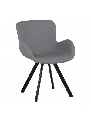 Poltroncina in Similpelle imbottita colore Grigio con gambe in metallo  modello Giove Totò Piccinni