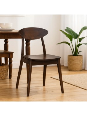 Vista ambientata Sedia da salotto in legno massello colore Noce Scuro modello Garonna Totò Piccinni