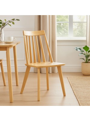 Vista ambientata Sedia in legno massello colore Rovere design scandinavo modello Basento Totò Piccinni