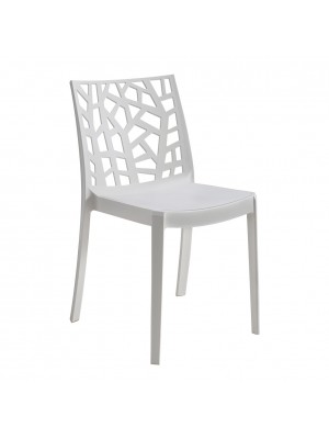 Sedia in Polipropilene colore Bianco design impilabile per esterno made in italy modello Matrix Totò Piccinni